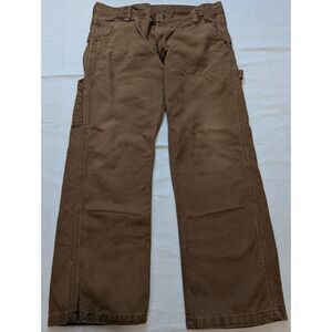 KEY Duck Canvas Carpenter Pants Brown Men’s 33x28 (Tag 33x30) Hammer Loop